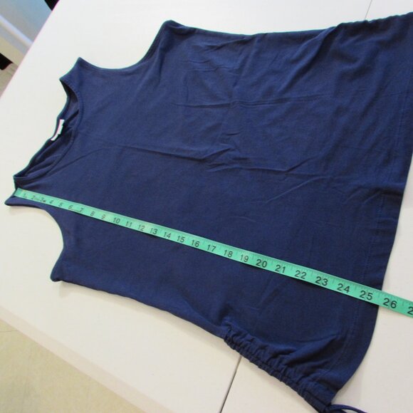 J Jill Blue Cotton Tank Top w/ Side Ties Size Small - Picture 12 of 13